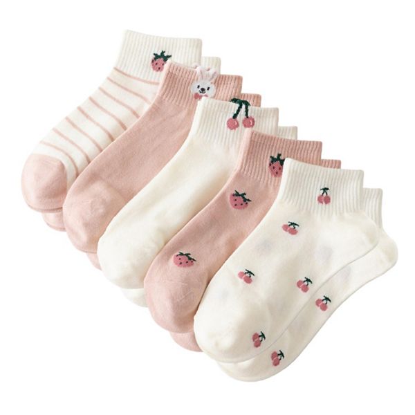 

Женские носки 5 пар, мягкие эластичные с резинкой Anna-Kaci, Cherry
