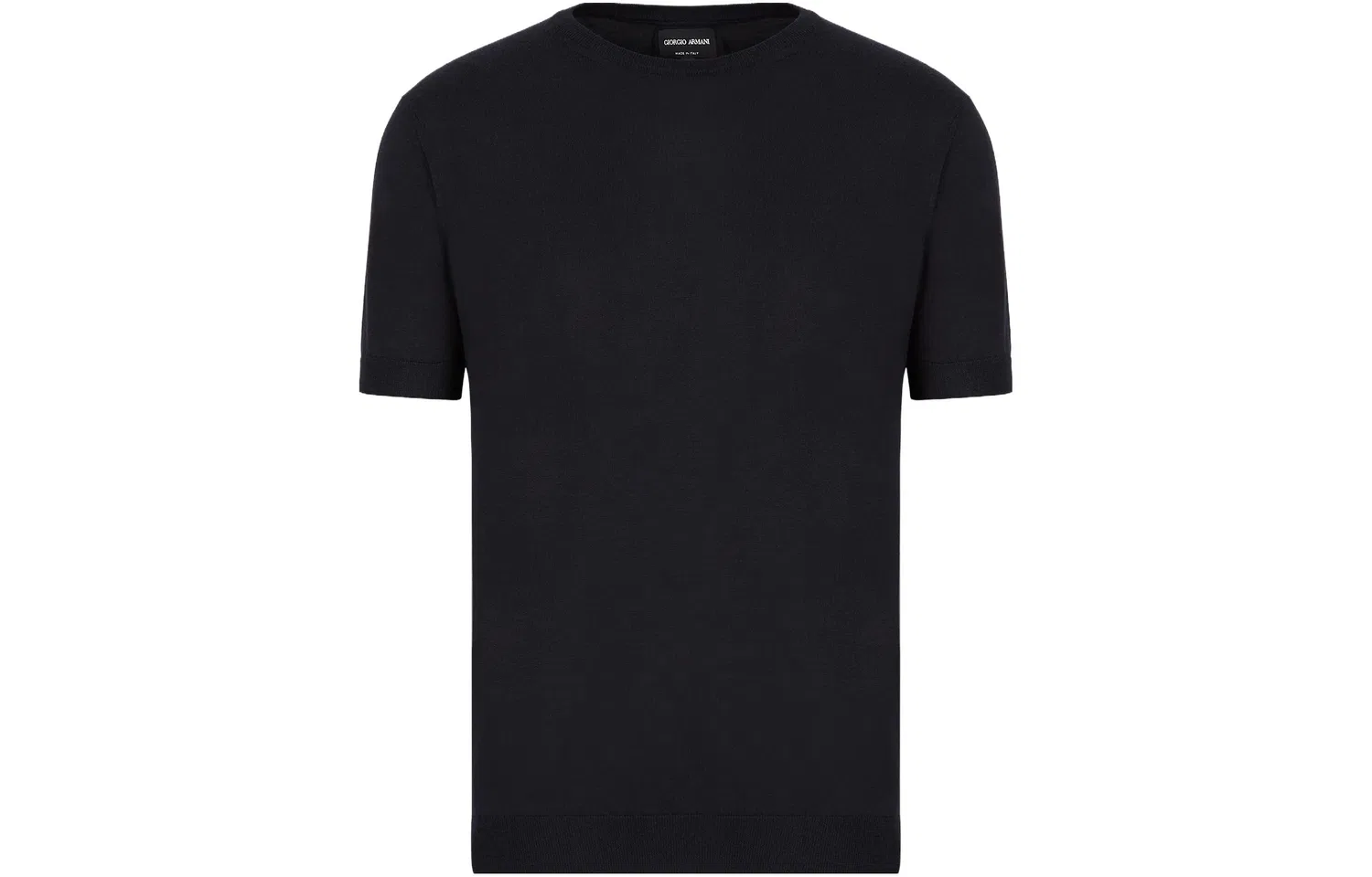 Джемпер с круглым вырезом из шелка и хлопка EMPORIO ARMANI, Marine Blue