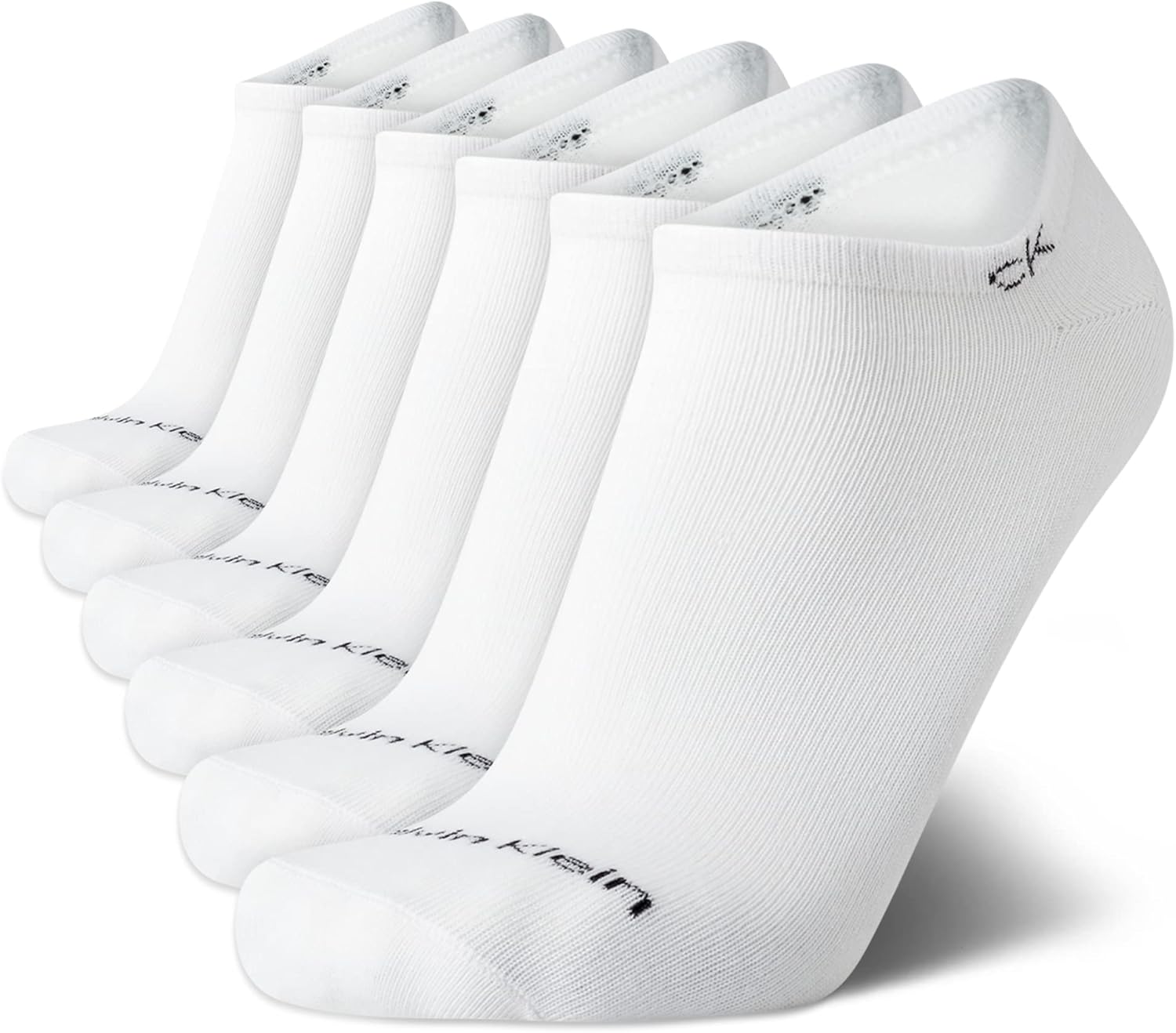 

Мужские носки Calvin Klein No Show - 6 пар мягких хлопковых носков с низкой посадкой, мягкие, для мужчин, для занятий спортом и бега, White Logo