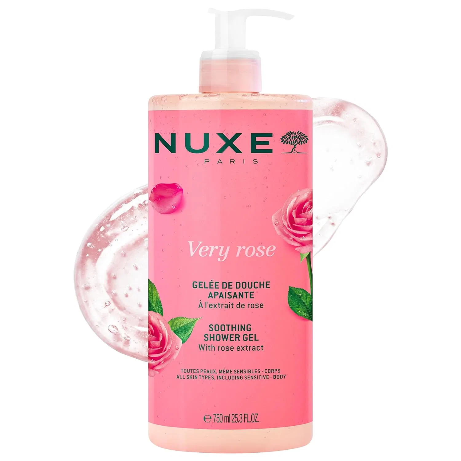Успокаивающий гель для душа Nuxe Very Rose 750 мл Nuxe