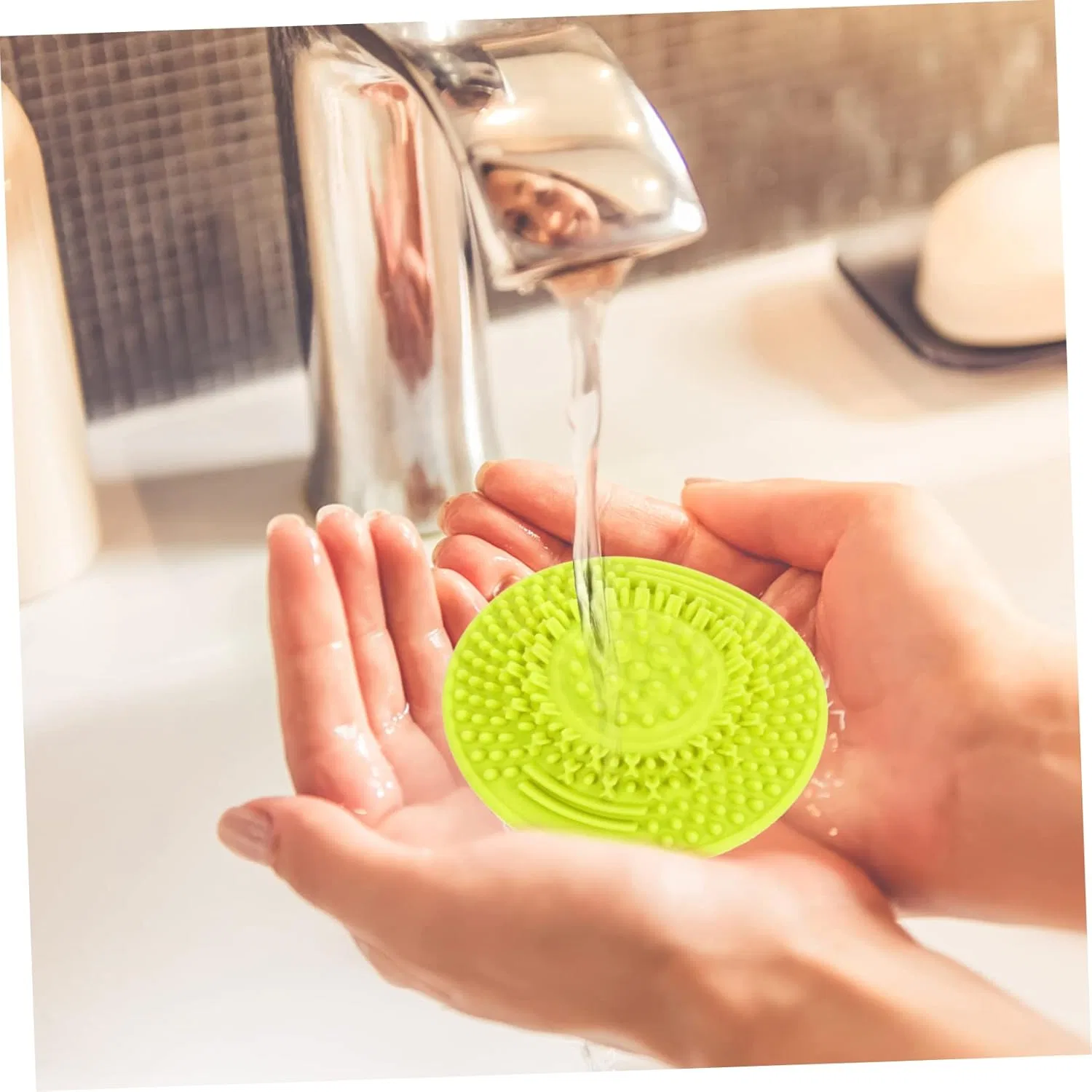 Набор для очистки кистей Silicone Brush Cleaner Pad Green ELAYARD 3 шт — фото 2