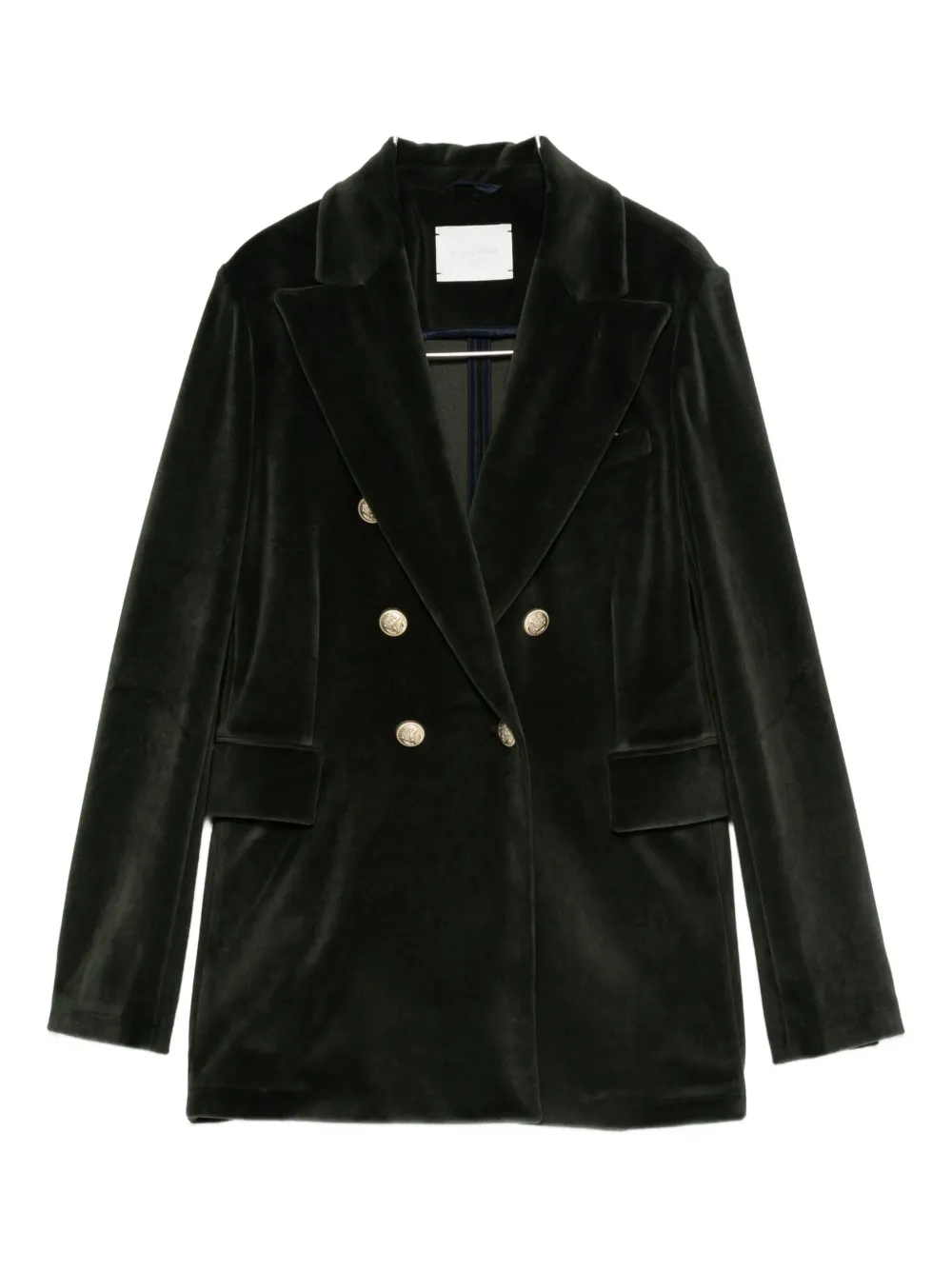 

Вельветовый двубортный пиджак Circolo 1901, зеленый