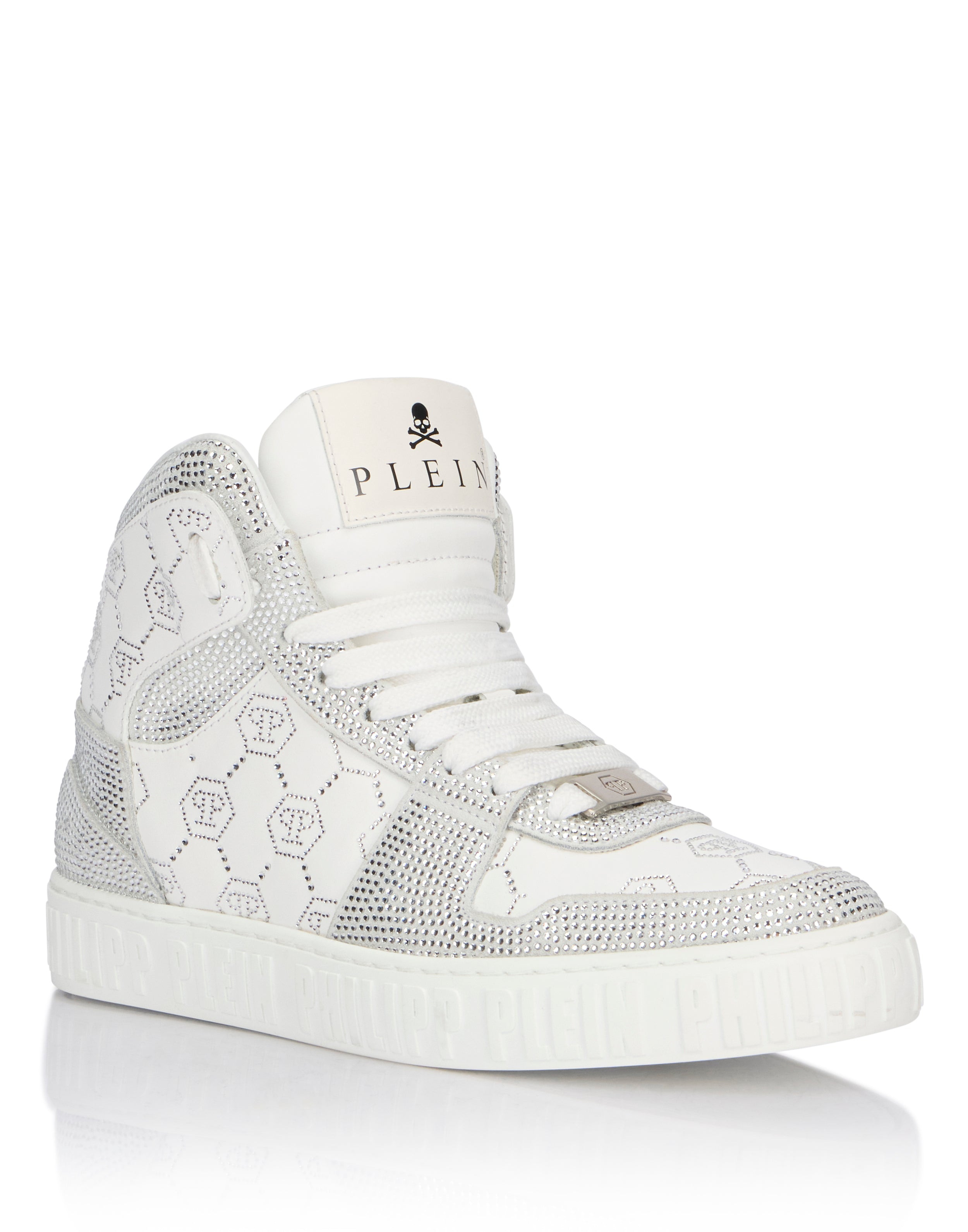 Высокие кроссовки Carson Monogram Strass Philipp Plein, белый