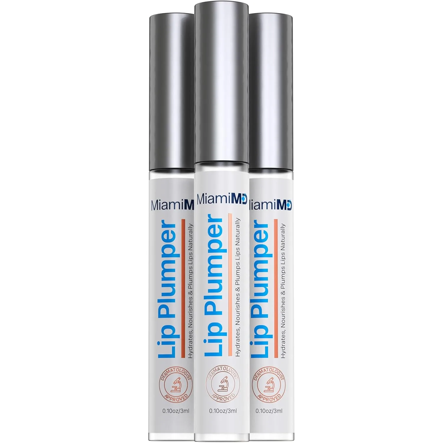 Увлажняющий блеск для губ Lip Plumper с коллагеном и витамином Е, 3 шт по 3 мл 3 упаковки Miamimd