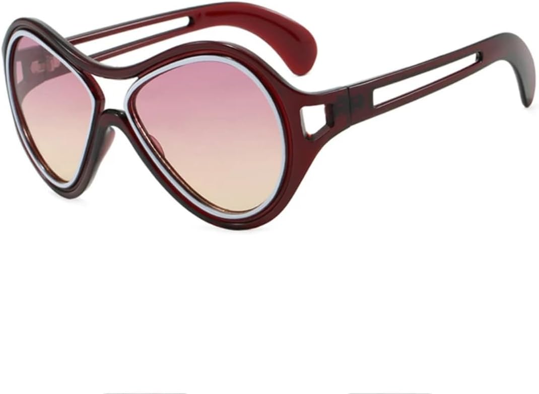 

Модные спортивные панк-солнцезащитные очки большого размера для женщин, модные очки для вечеринок, мужские солнцезащитные очки UV400, летние очки для путешествий и вождения VVTWSSW, Purple Purple Yellow