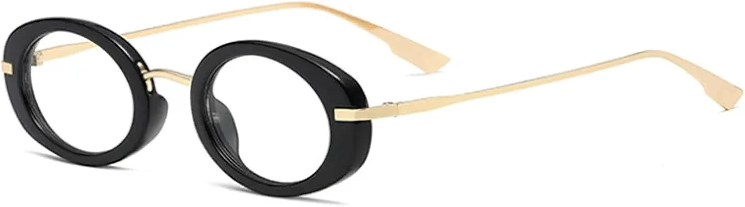 

Овальные солнцезащитные очки для женщин и мужчин в стиле ретро-панк с прозрачными линзами цвета океана и защитой от УФ-излучения UV400. Модные UATXTAU, Black Clear