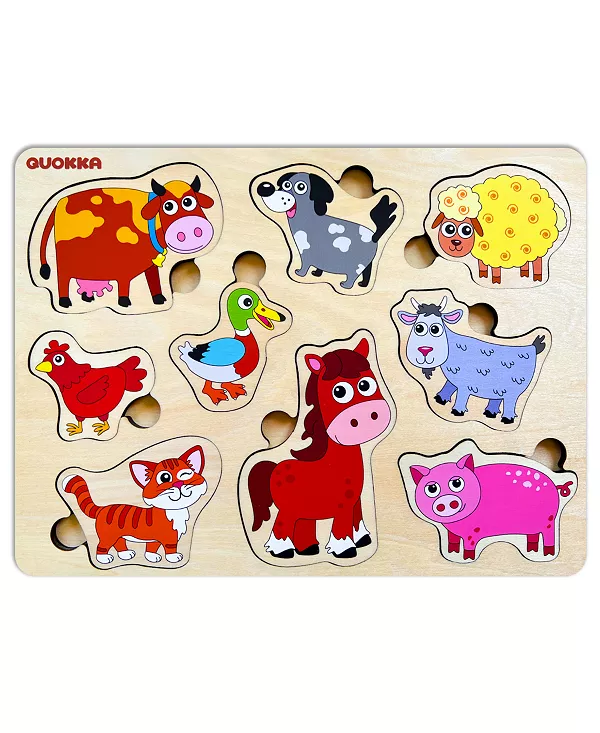 

Деревянные пазлы для малышей 3-5 лет — игры для развития детей Quokka, farm