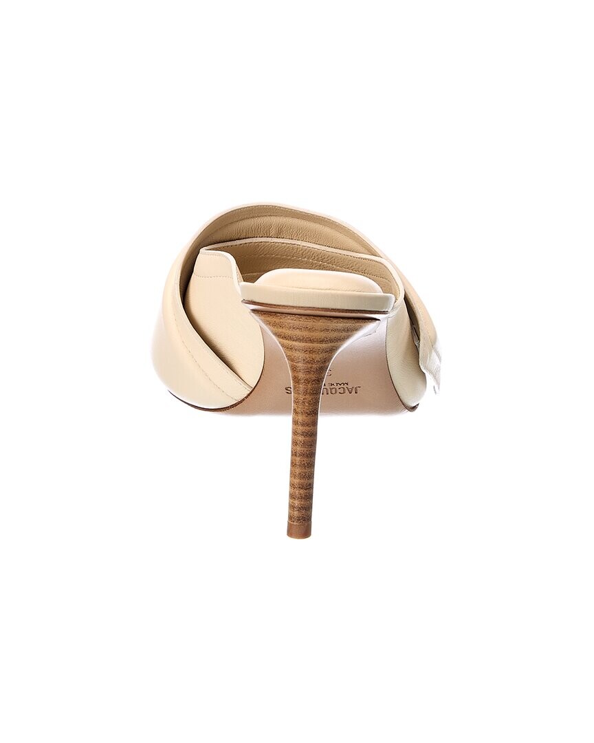 Кожаные сандалии цвета морской волны Jacquemus Les Mules, белый — фото 3