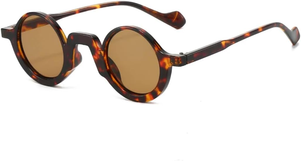 

Солнцезащитные очки для мужчин и женщин - защита UV400 - круглые линзы с леопардовым принтом, цветные, для занятий спортом на открытом воздухе и вождения DSVIGF, Hawksbill Tea