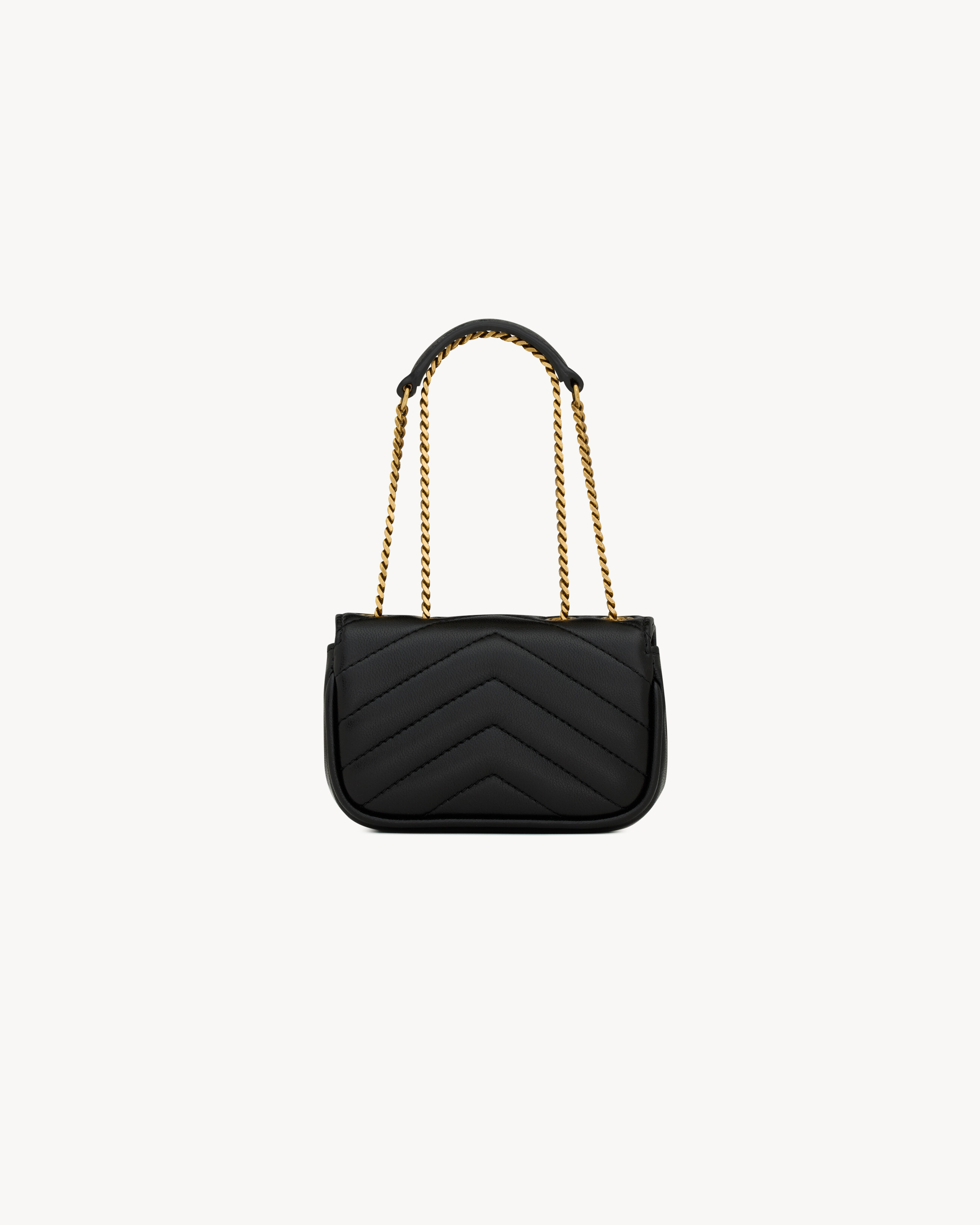 Микросумка LOULOU из ягнячьей кожи Saint Laurent, черный — фото 2