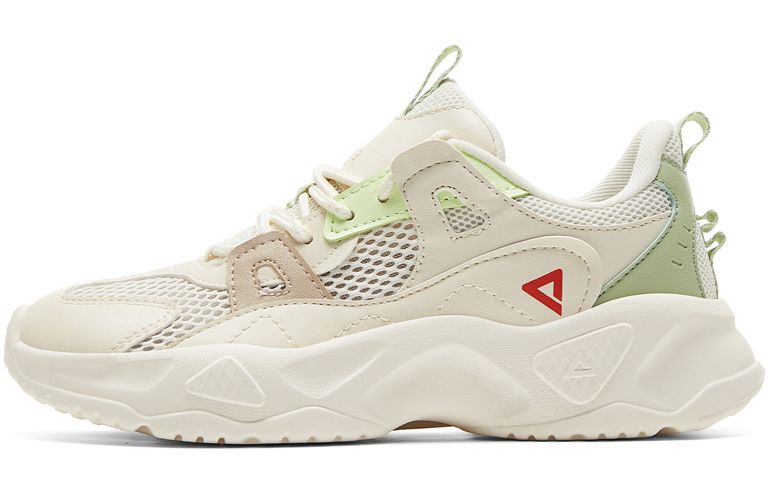 

Кроссовки PEAK Lifestyle Shoes Women's Low-top Off-White/Green, белый/зеленый