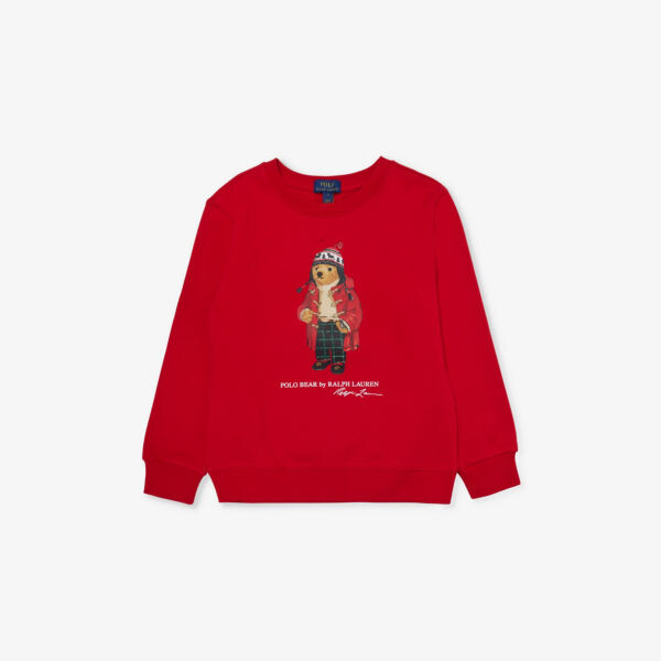 

Свитшот Bear-Graphic из хлопкового трикотажа с круглым вырезом 3-7 лет Polo Ralph Lauren, красный