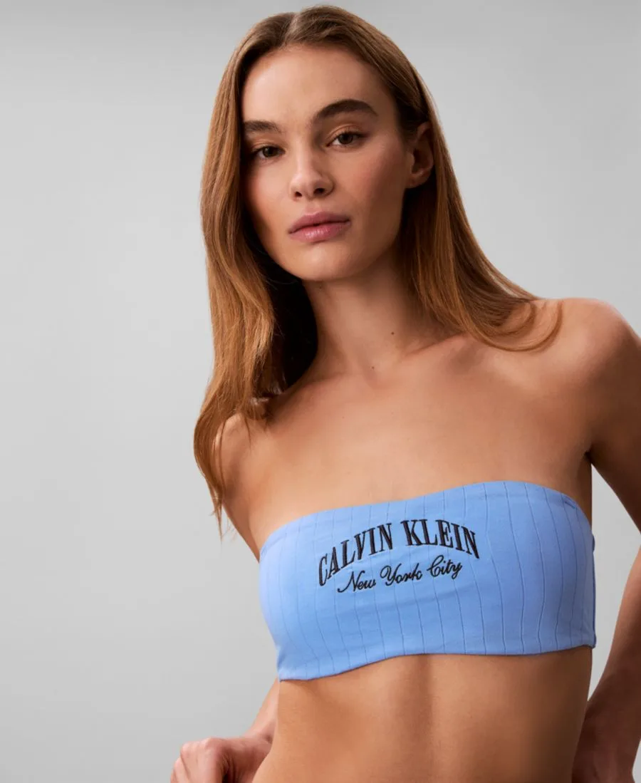 Спортивный бюстгальтер Heritage с полным покрытием Calvin Klein, синий descent — фото 4
