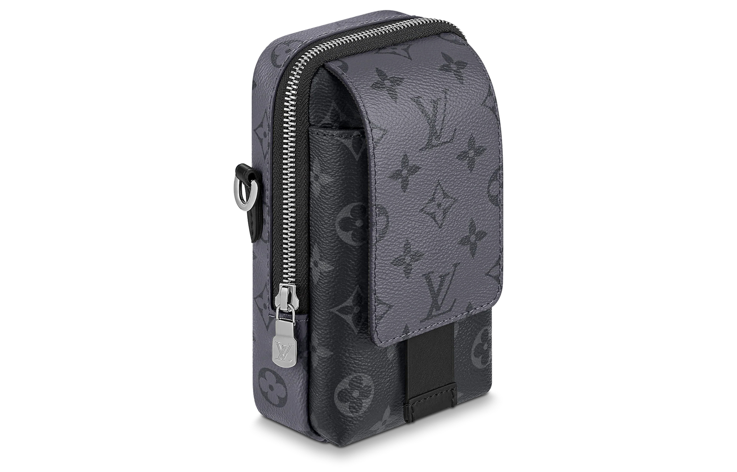 LOUIS VUITTON Кожаная вставка из телячьей кожи с покрытием из ткани чехол для телефона через плечо унисекс серый Regular — фото 2