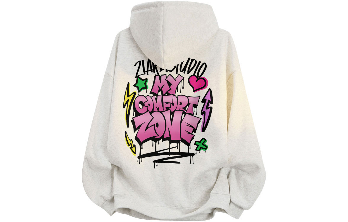 

Толстовка Unisex Hooded Moderate Heavyweight ZIAREL, белый heather серый