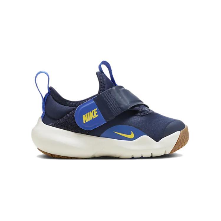 Nike Flex Advance противоскользящие износостойкие низкие кроссовки для малышей сине-белые, темно-синий/королевский синий/парусный белый/золотой Сатурн — фото 2