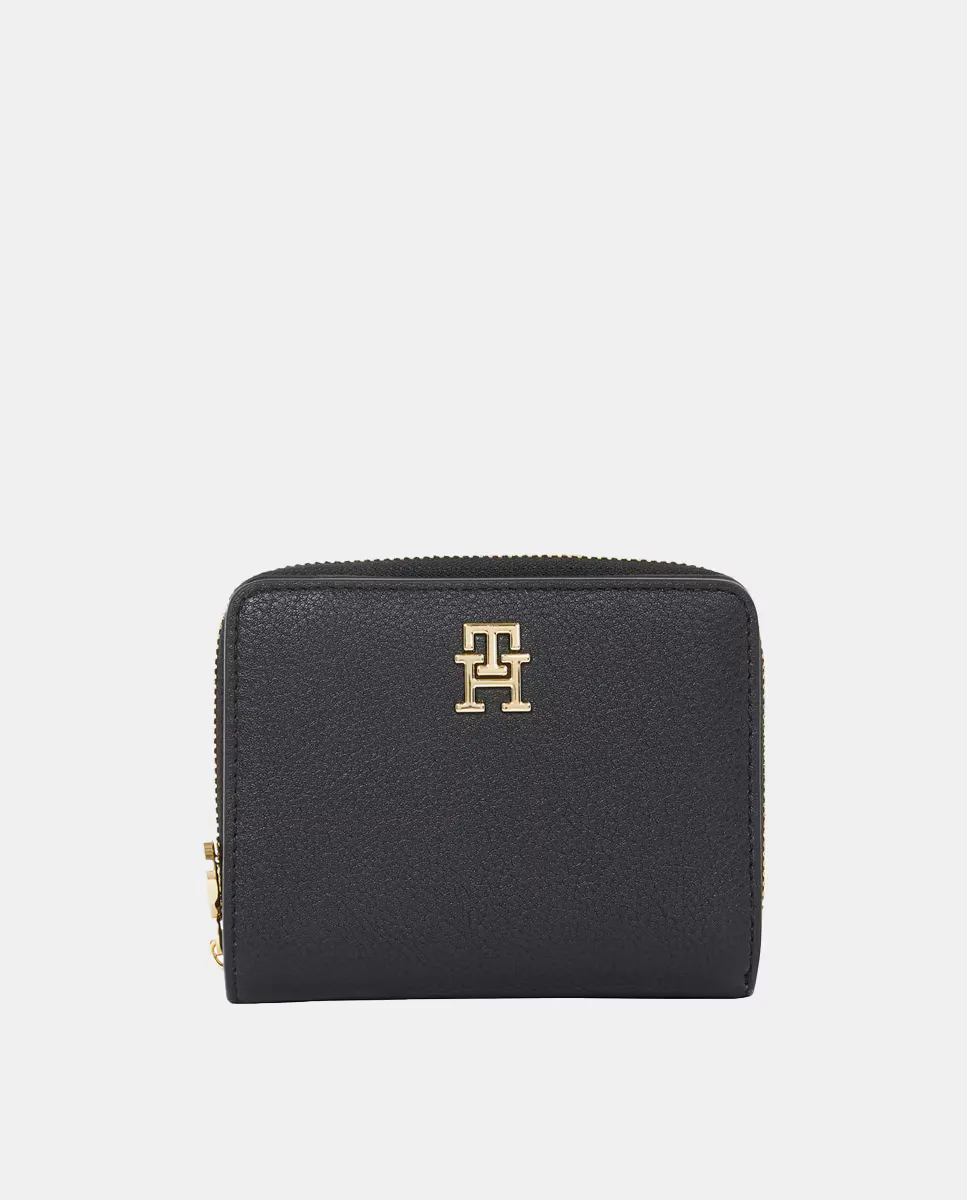 

Средняя черная сумка-кошелек с металлическим логотипом Tommy Hilfiger, черный