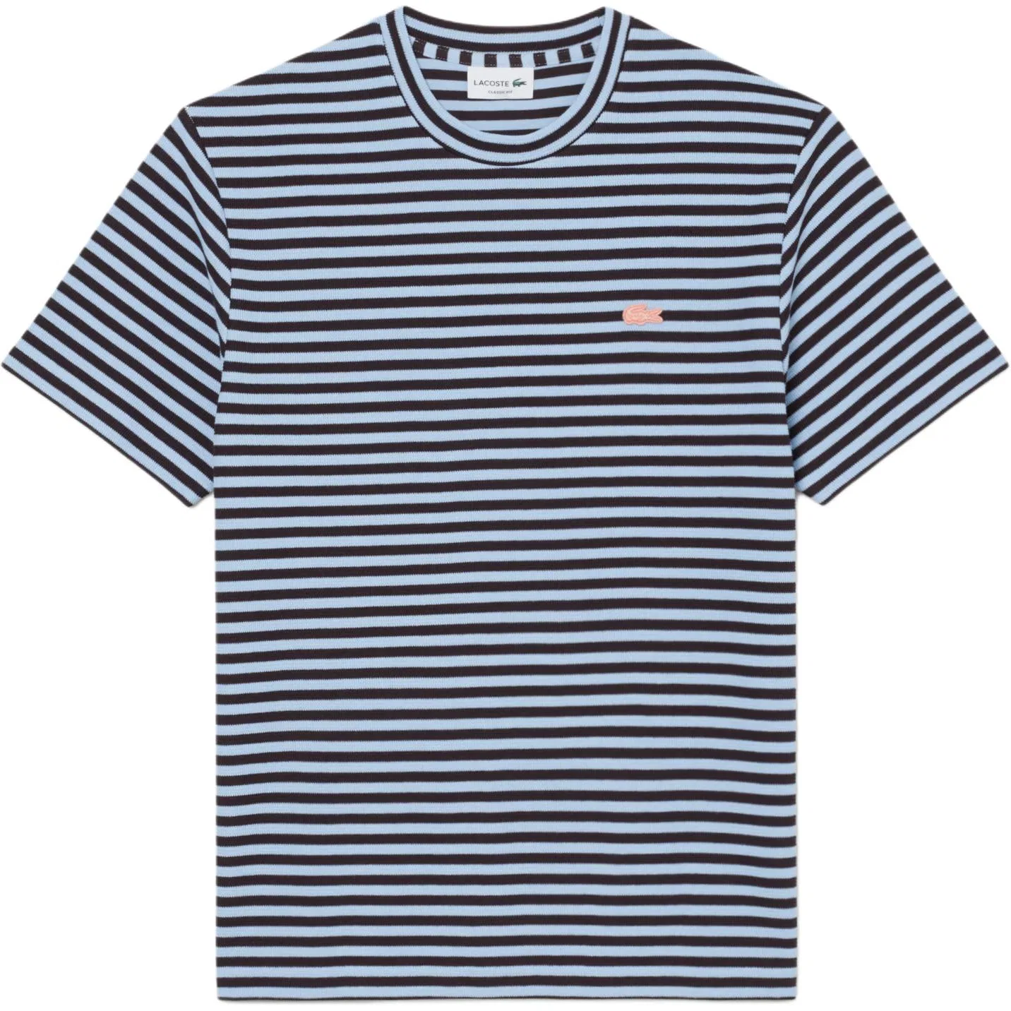 Футболка мужская Lacoste Moderate, с круглым вырезом, светлый синий/Chestnut/4I3