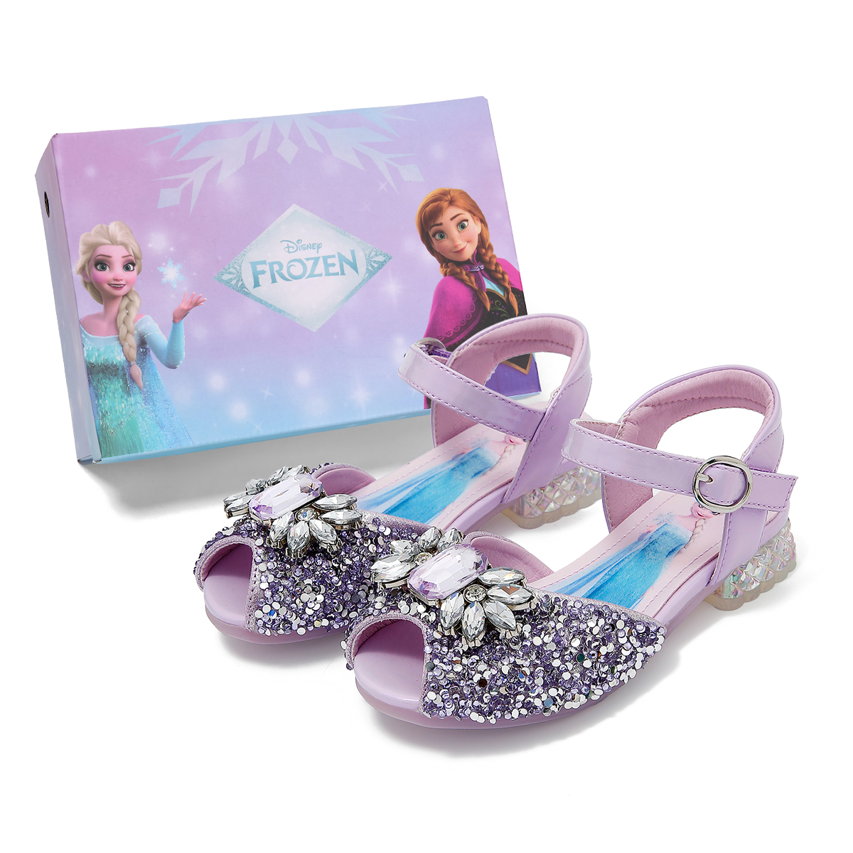 Детские сандалии серии Frozen Series с противоскользящей подошвой и амортизацией. Disney, серебряный — фото 2