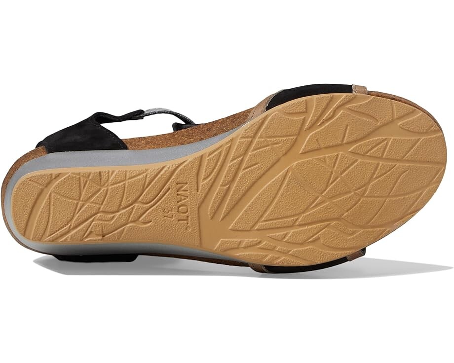 Туфли Naot Fiona, цвет Black Velvet Nubuck/Khaki Beige Leather/Silver Mirror Leather — фото 3