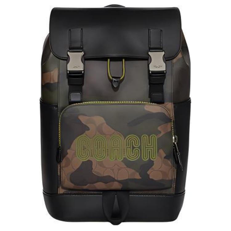 

COACH Рюкзак из коровьей кожи с текстилем, большой размер, мужской, цвета хаки и оливково-зеленый