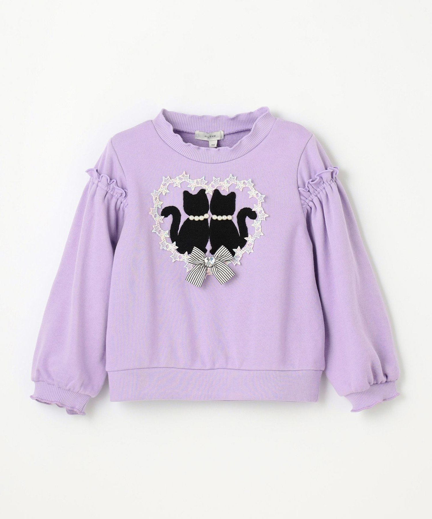 Флисовая толстовка с силуэтом кошки ANY KIDS, Lavender [082] — фото 3