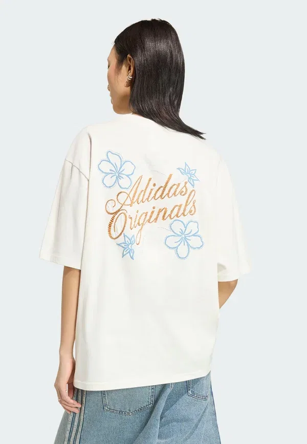 Футболка с принтом Summer Glow Graphics Print Adidas Originals, светло-бежевый