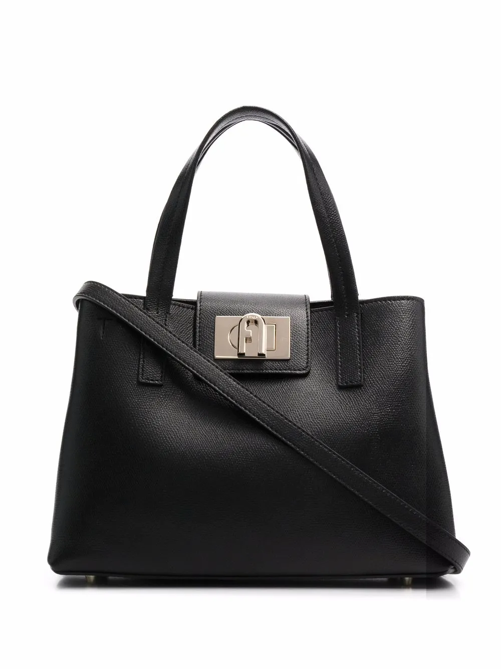 

Сумка-тоут с квадратной пряжкой Furla, черный
