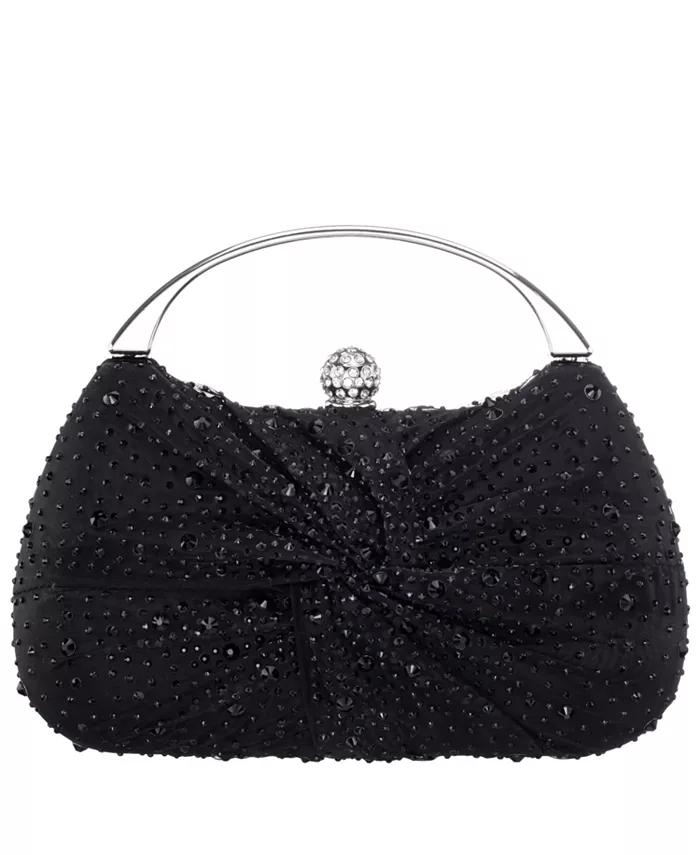 

Клатч-миниатюра Crystal Twist из шифона и атласа Nina, черный