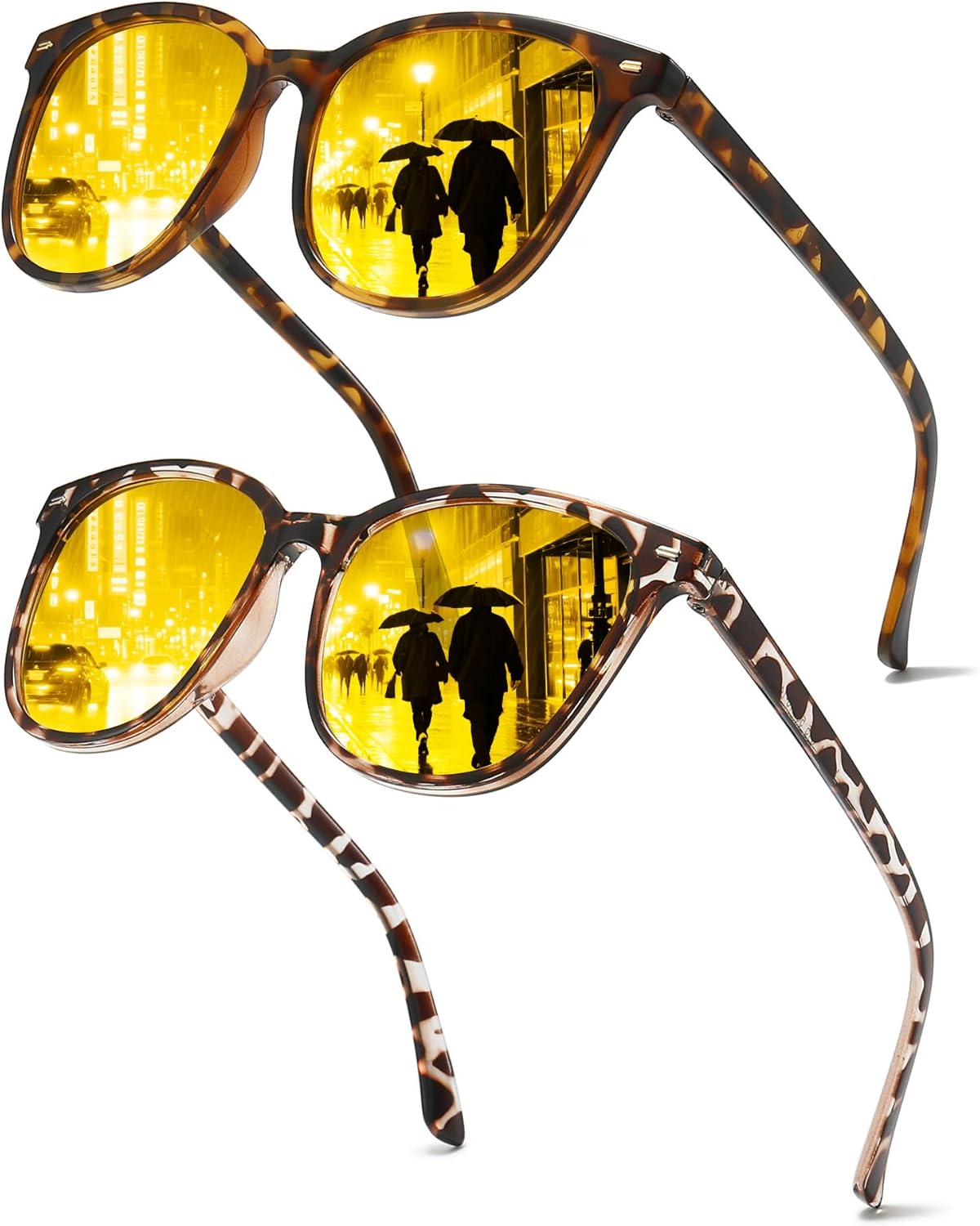 

Очки ночного видения Chicid для вождения, женские, поляризованные, с антибликовыми желтыми линзами и защитой от УФ-излучения UV400, C06 (2pc) Tortoise Frame/Yellow Lens+white Tortoise Frame/Yellow Lens