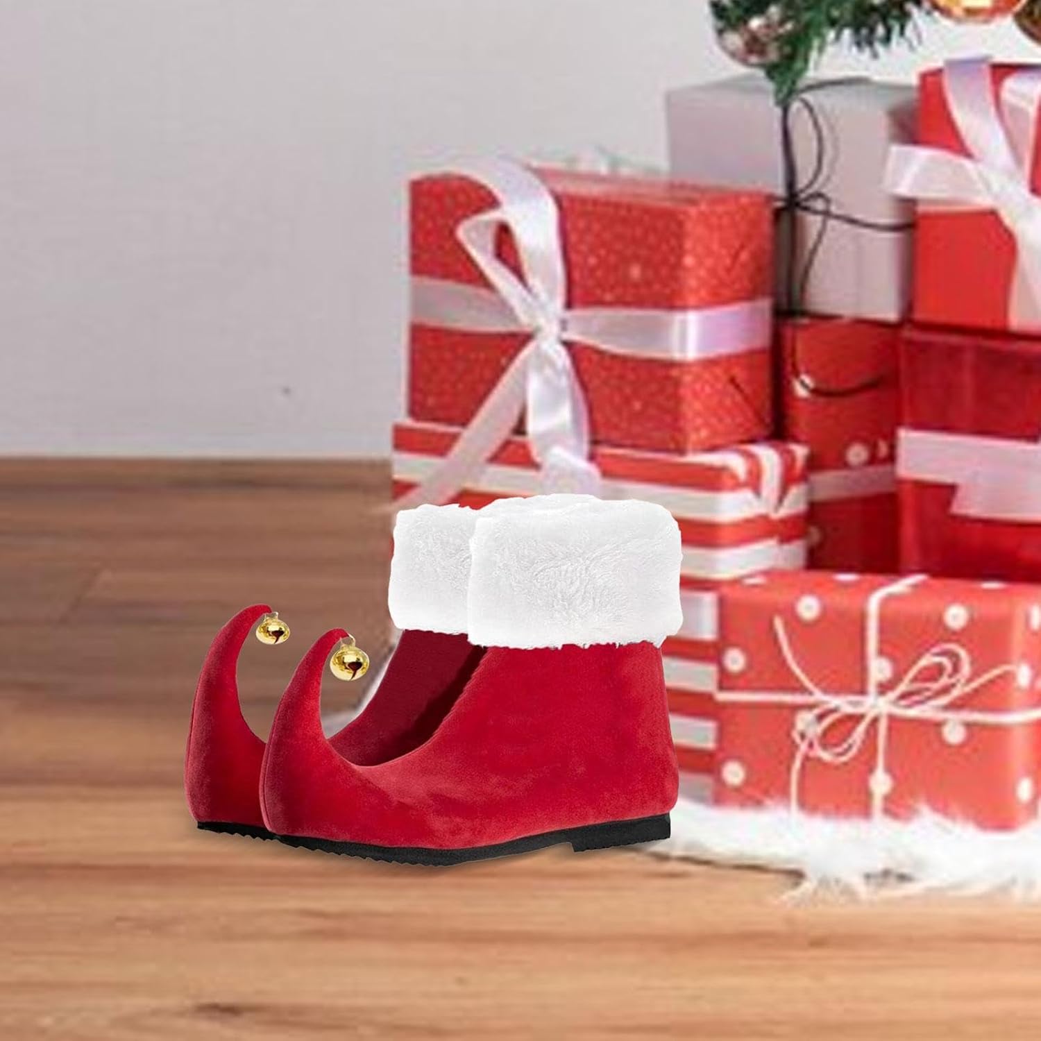 Рождественские ботиночки Colaxi Elf Shoes: очаровательные ботиночки для игр и нарядов, красный — фото 4