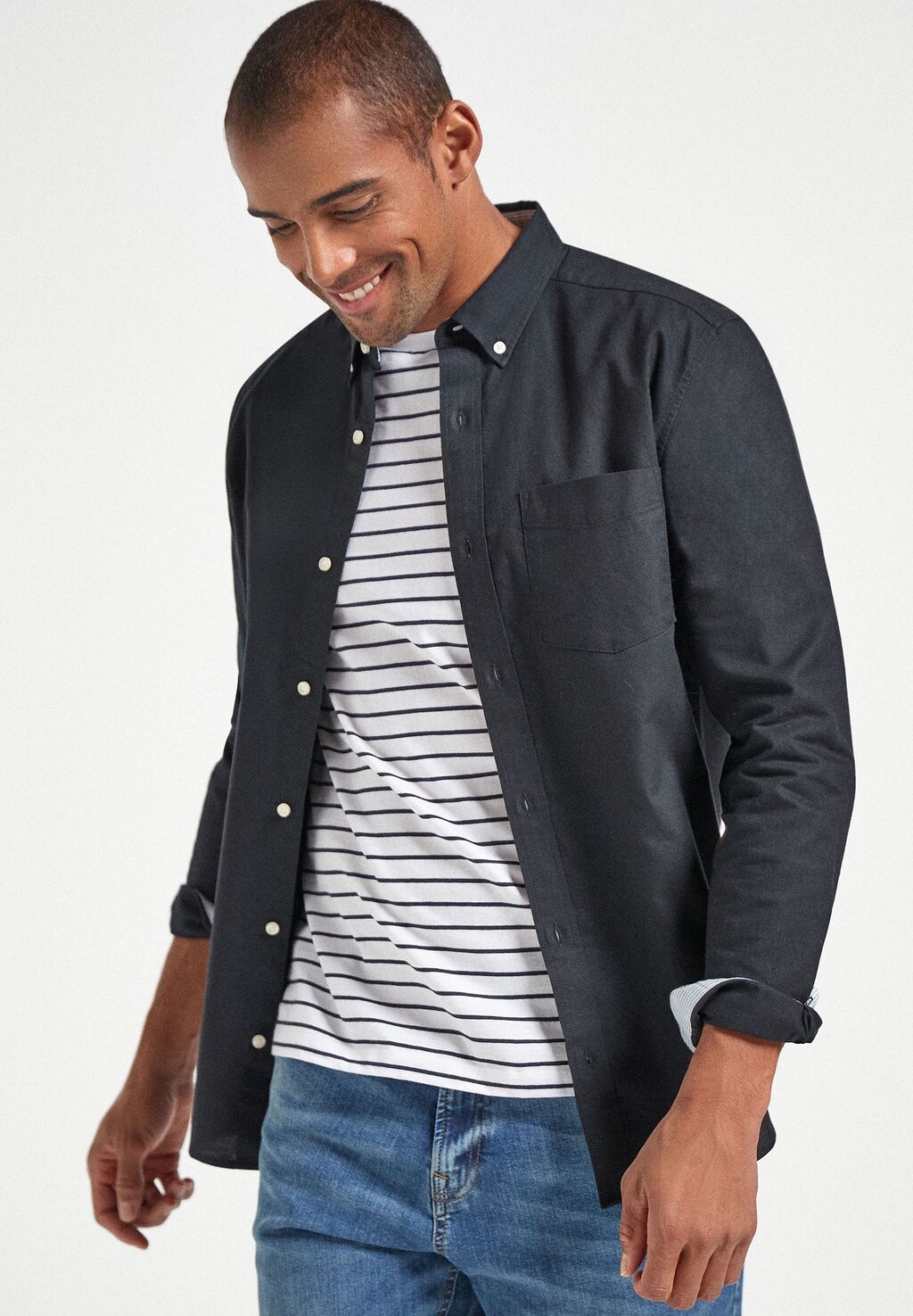 

Рубашка LONG SLEEVE OXFORD Next, цвет black