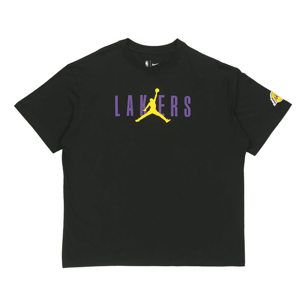 

Футболка Air Jordan NBA Los Angeles Lakers Alphabet Printing Basketball Sports Round Neck Short Sleeve Black, черный