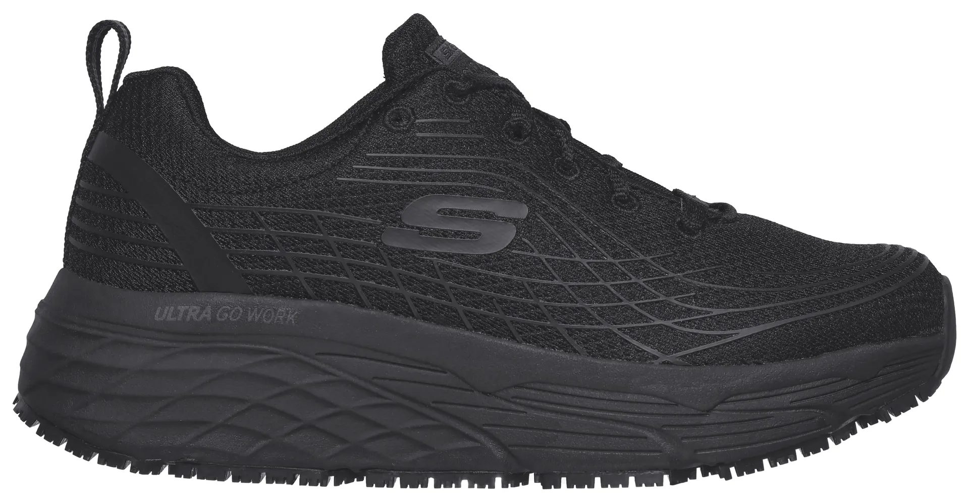 Рабочая обувь Skechers "MAX CUSHIONING ELITE SR", обувь на шнуровке для общественного питания, пригодна для машинной стирки, черный — фото 3