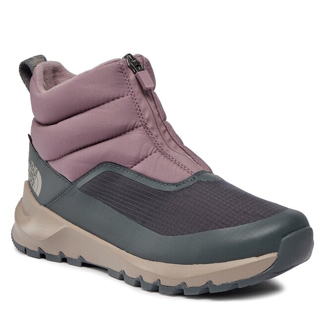 Женские ботинки The North Face WThermoball Progressive комбинированные на молнии, серо-розовый