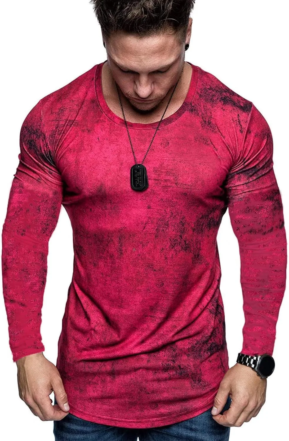 

Rela Bota мужская футболка с длинным рукавом и мускулистым кроем, тай-дай