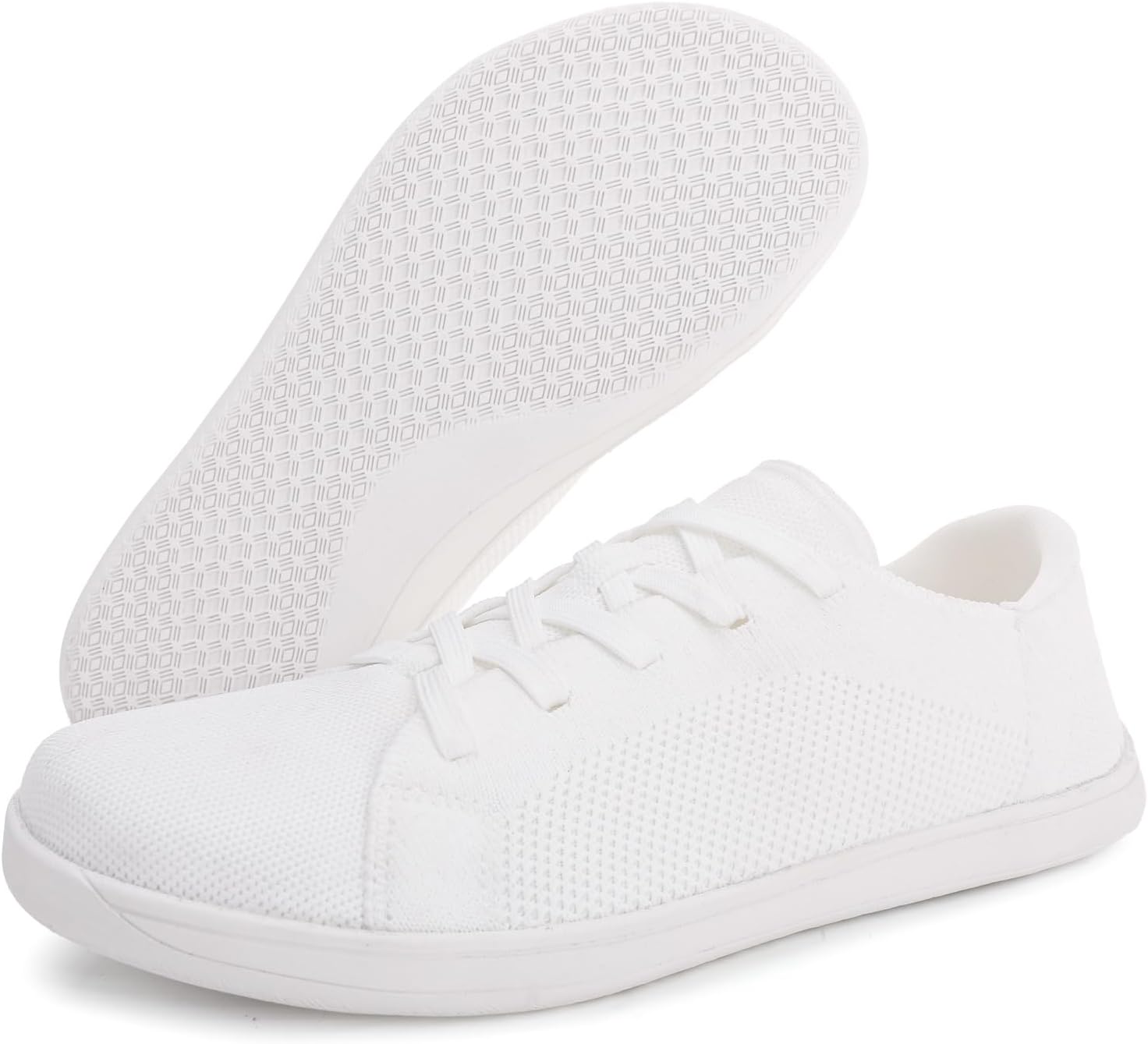 

Минималистичные кроссовки для женщин и мужчин, сетчатые повседневные модные кроссовки, противоскользящие, с широкой носковой частью, без каблука, с мягкой подошвой, легкие, дышащие, для прогулок на улице, бега и вождения Xdfvc, белый