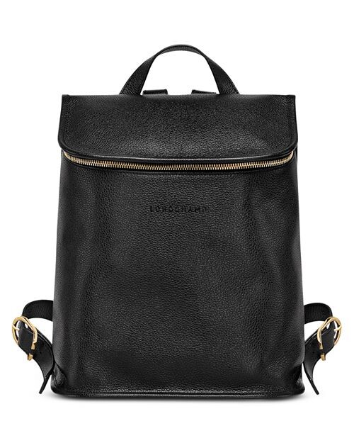 

Ле Фулон&;eacute; Кожаный рюкзак с молнией сверху Longchamp, цвет Black