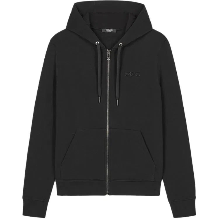Свитшот мужской black с капюшоном, кардиган VERSACE