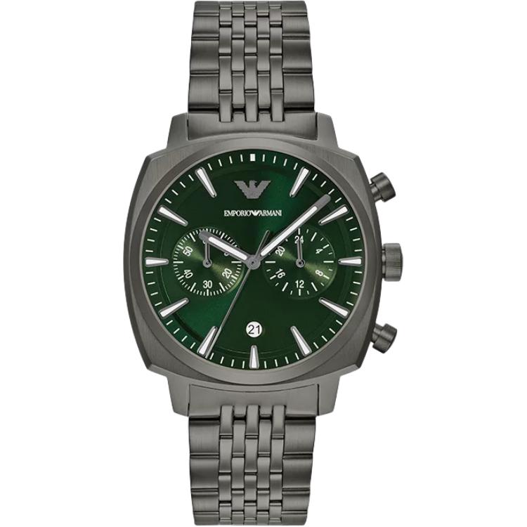 

EMPORIO ARMANI Часы CARLO Collection Wrist Watch Quartz Movement Stainless Steel Strap 40mm Green Dial Men's Watch, Green Dial