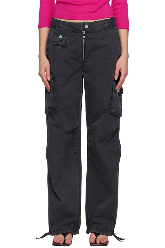 

Ganni Черные брюки из выстиранной саржи