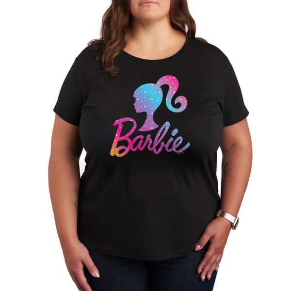 

Футболка с зимним принтом звезд и логотипом Plus Barbie, черный