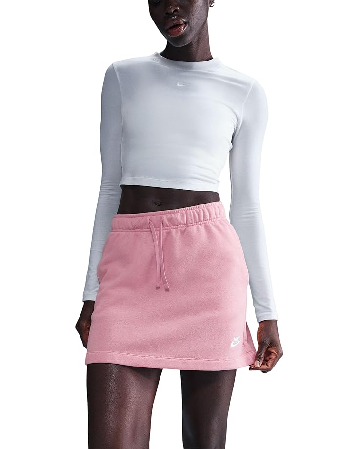 

Юбка Nike Sportswear Club Fleece Mid-Rise Skirt, цвет Elemental Pink/Heather/White