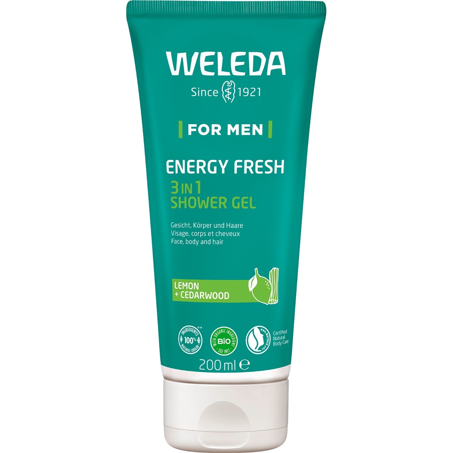 

Гель для душа for men energy fresh 3in1 shower gel Weleda, объем 200 мл