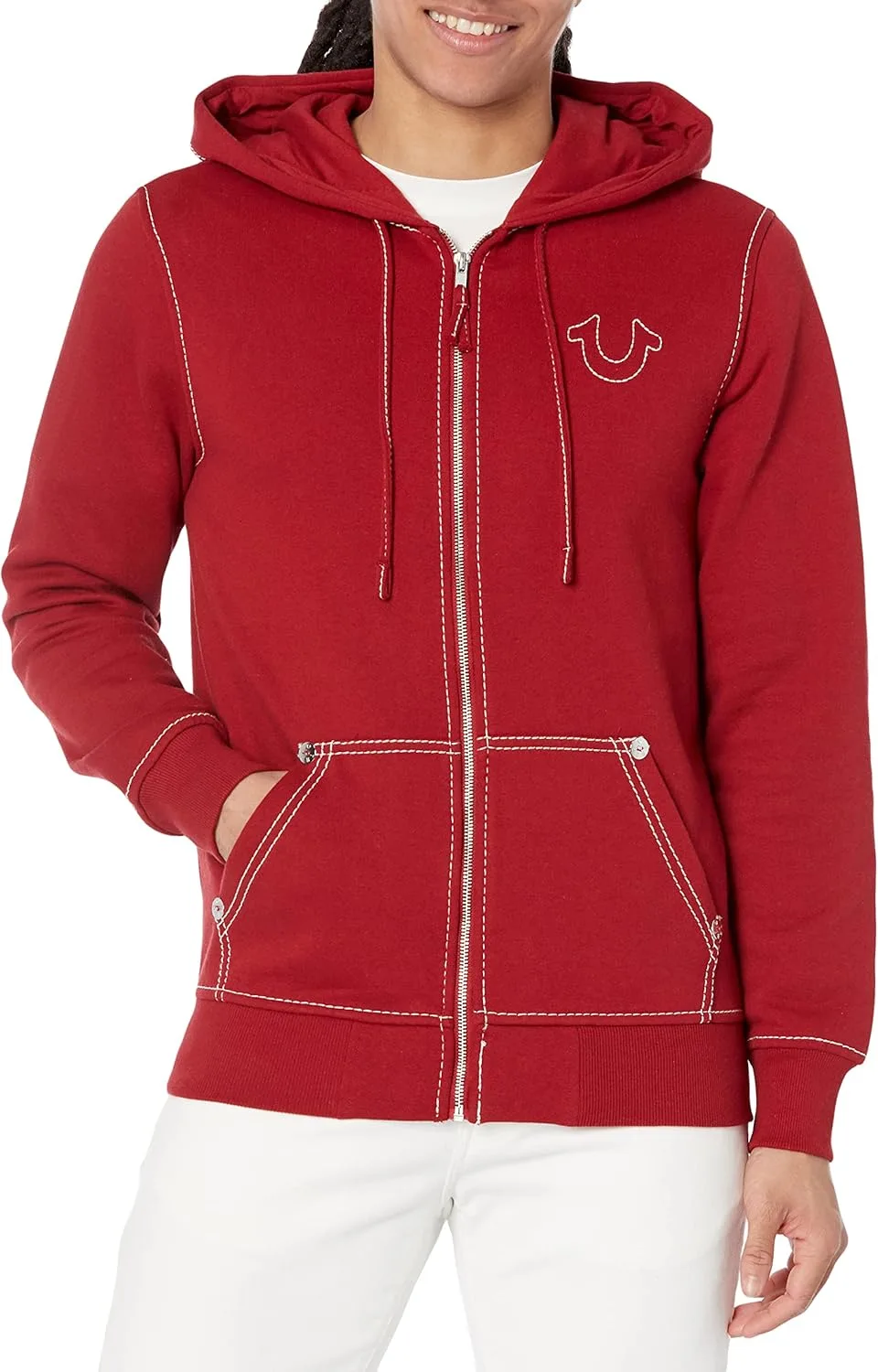

True Religion мужская худи Big T с молнией и принтом