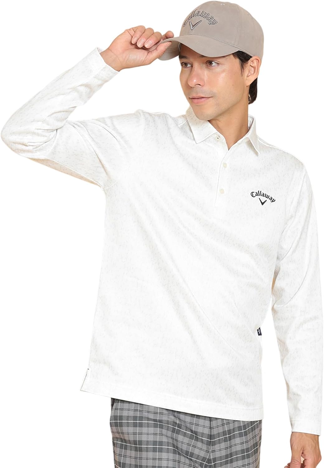 

Мужская рубашка-поло Callaway с длинным рукавом (принт перо) / Внутренняя подкладка для гольфа / C24233113, белый
