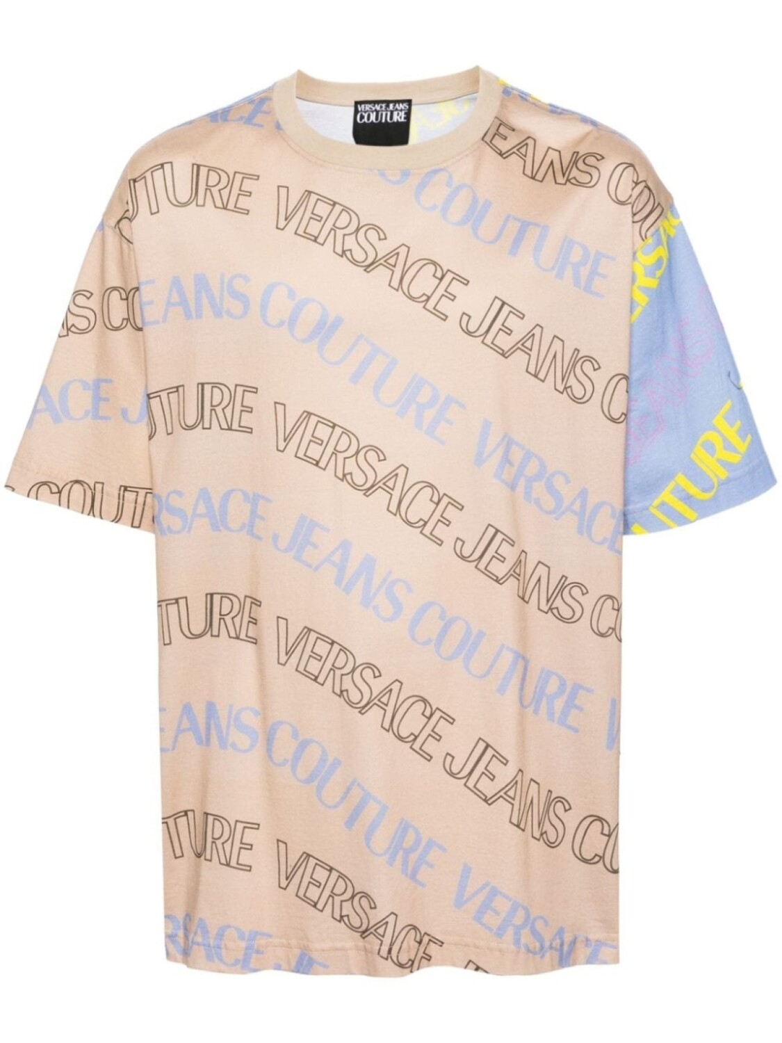 

Versace Jeans Couture футболка в стиле колор-блок с логотипом, нейтральный цвет