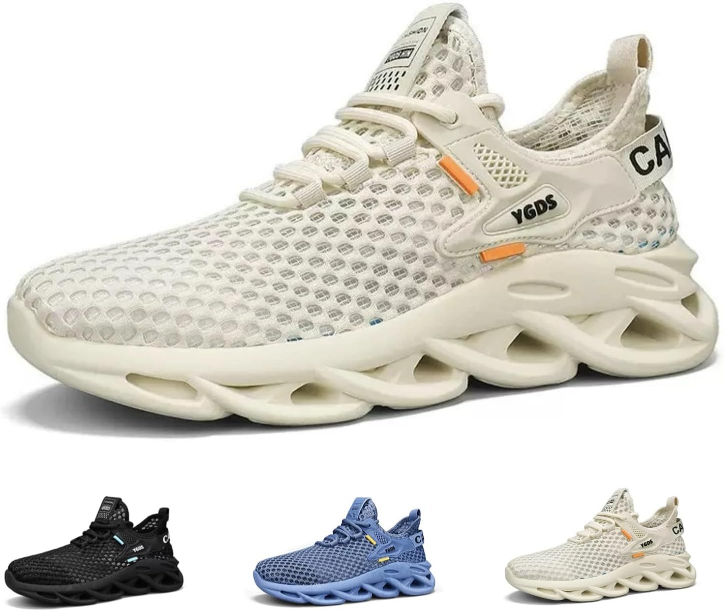 

MACEFIL Женские и мужские дышащие кроссовки из сетки, легкие беговые кроссовки, удобная спортивная обувь для ходьбы, бежевый