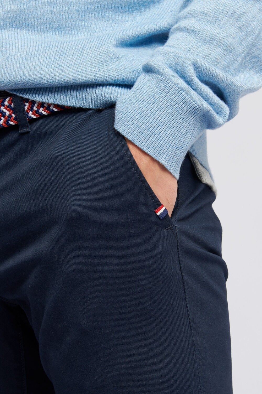 Коричневые мужские классические брюки-чиносы U.S. Polo Assn, синий — фото 2