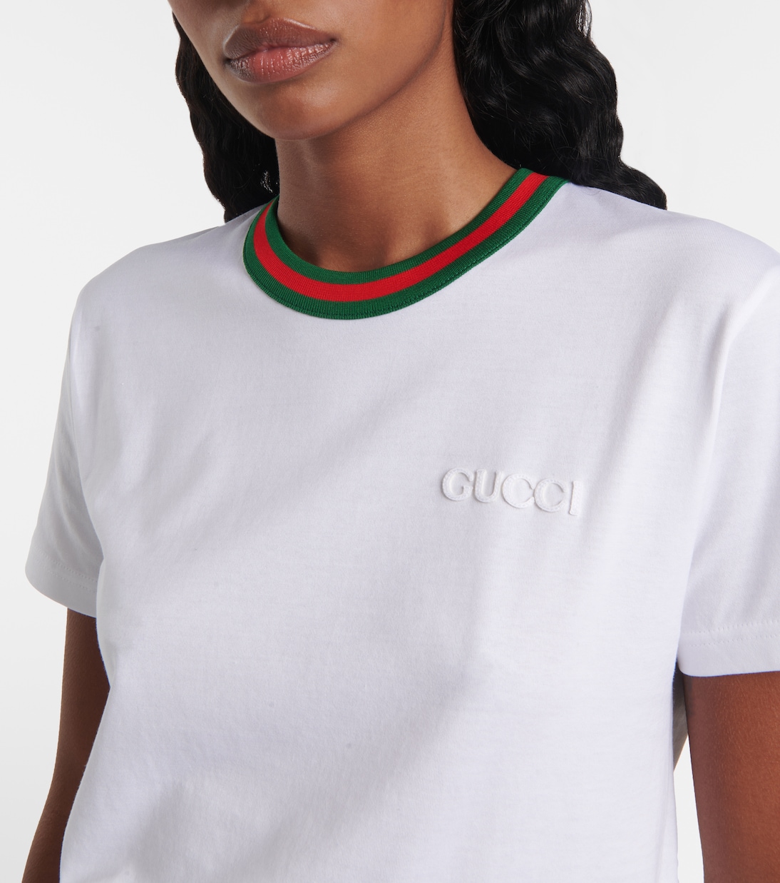 Футболка Gucci с принтом в стиле 70-х, из 100% хлопка, белый/микс — фото 4